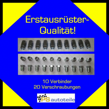 Für Bremsleitung: 20x Verschraubungen 10x Verbinder 4,75mm F