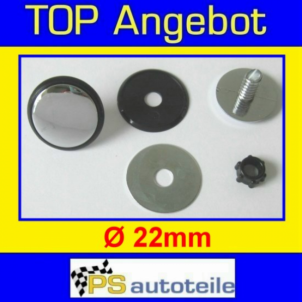 Kappe Zierschraube 22mm chrom Blindstopfen Abdeckung