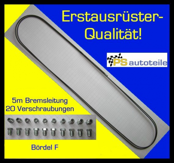 PS Autoteile - 1x Bremsleitung 20xVerschraubung 4,75 mm Bördel F
