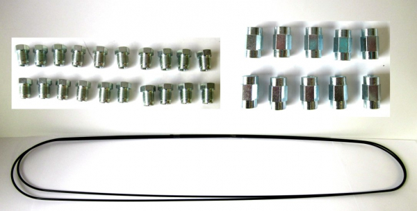 5 Meter Bremsleitung 4,75 mm + 20 x Verschraubungen + 10 x Verbinder Bördel F
